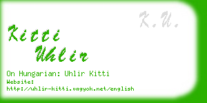 kitti uhlir business card